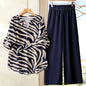 Women's 2-Piece Long Sleeved Top+Long Pants Printed Set