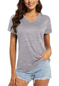 TACVASEN Summer Quick Dry V-Neck T-shirts Womens Short Sleeve Workout T-shirts Athletic Pullover Tops Lightweight Casual Sport T