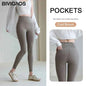 BIVIGAOS Women's Sharkskin Leggings - White