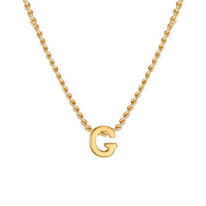 Vnox Chic Tiny A-Z Letters Necklaces for Women Girls, Gold Color Stainless Steel Initial Chokers,Small Pendent Necklaces Jewelry