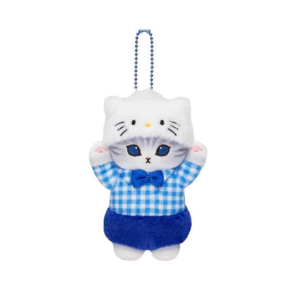 Kawaii Frog & Kitty Plush Keychain