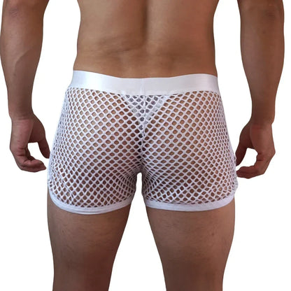 Men Underwear Boxer Thong 2 in 1 Lined with Thong Jockstrap Home Shorts Boxer Man Panties Sexy Soft Sport Short Boxer Mesh
