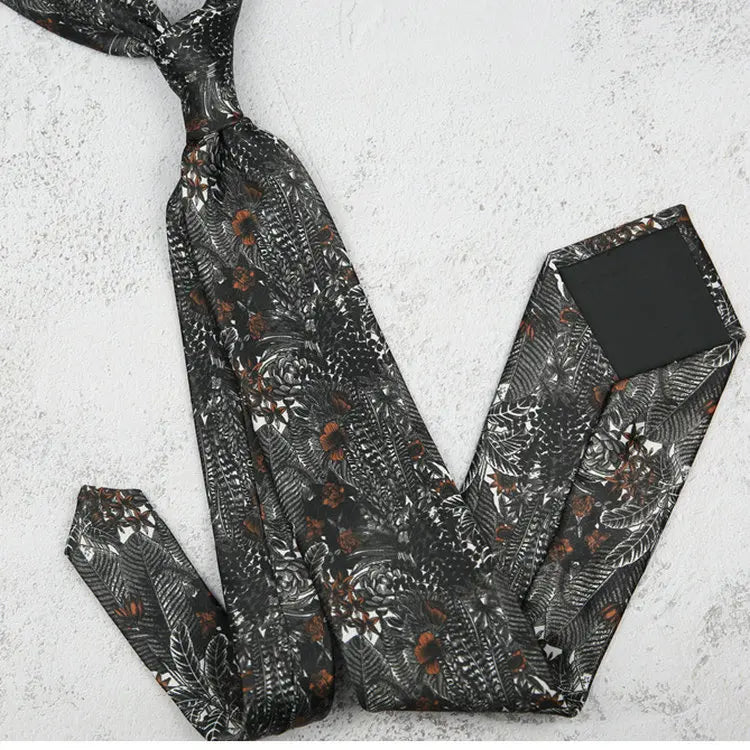 Fashion 8CM Wdith Elegant Neckties Vintage Retro Flower Printed Ties For Adult Mens Casual Daily Neckwear Wedding Party Cravate