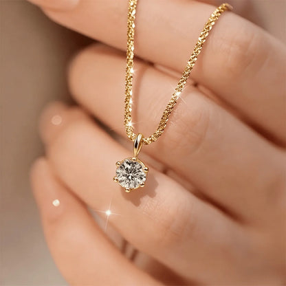 [Shining Protagonist] Synthetic Zirconia Necklace for Women | 316 Stainless Steel Collarbone Chain |Versatile for Daily Banquets