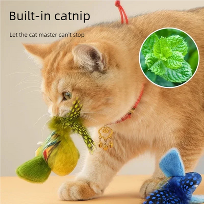 Simulation Bird Interactive Cat Toys Electric Sounding Birds Cat Chew Bite Plush Toys Cat Supplies