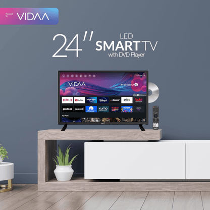 Supersonic Smart 24-inch VDAA DLED AC/DC Television with DVD Player & 12V Car Cord