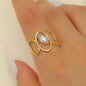 Stainless Steel Zircon Line Ring