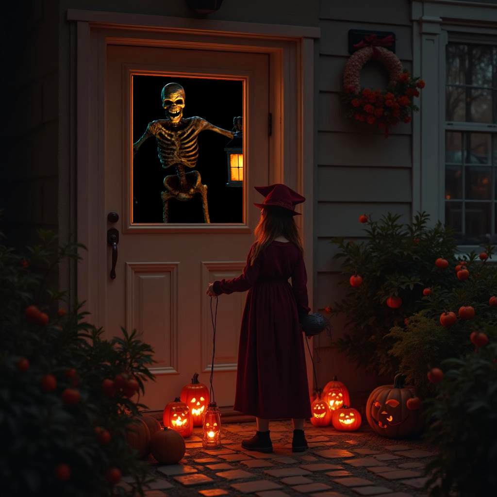 AtmosFX Halloween Digital Decoration USB - Spooky Halloween Hollusion + 5.5 ft x 9 ft Projection Screen