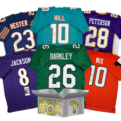 Autographed/Signed Football SILVER Series 4 Jersey Mystery Box with PSA JSA or Beckett COA