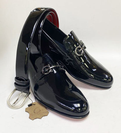 C Collection Patent Leather Loafer - Black