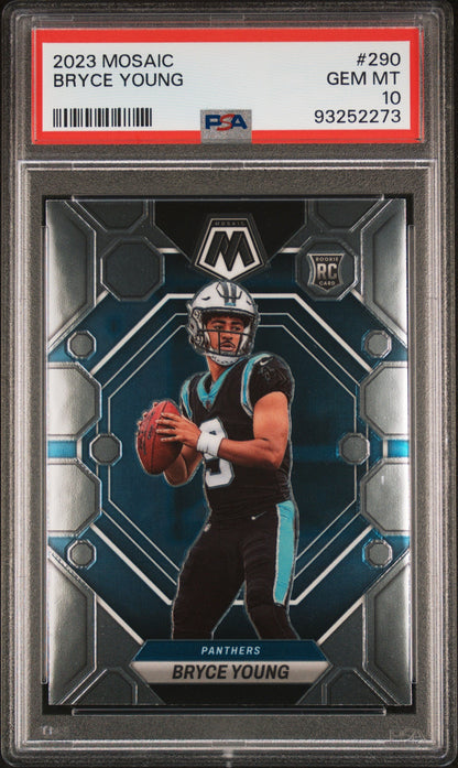 Graded 2023 Panini Mosaic Bryce Young #290 Rookie RC Football Card PSA 10 Gem Mint