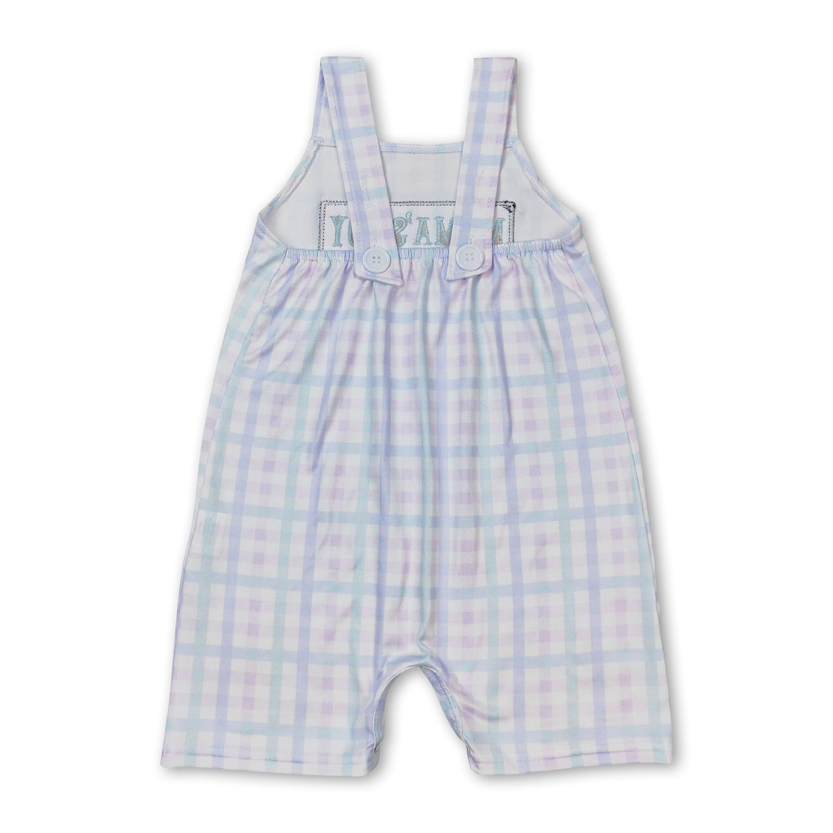 Mama's boy plaid Mother's day baby romper