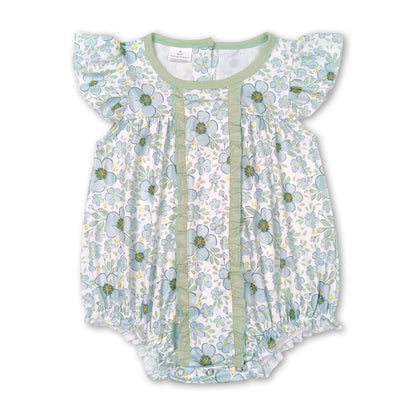 Flutter sleeves floral baby girls summer romper
