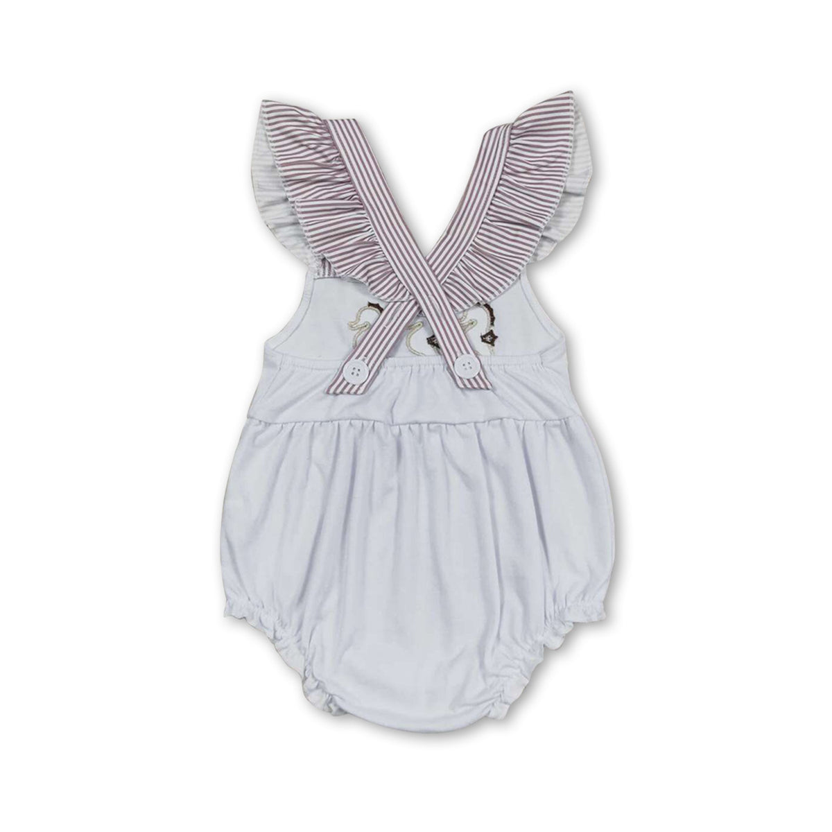 Flutter sleeves seahorse baby girls summer romper