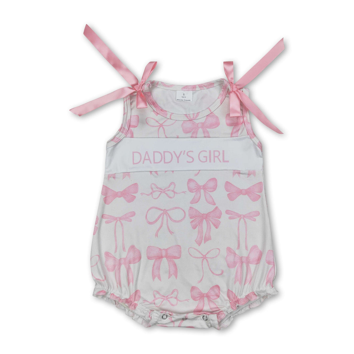 Sleeveless pink bow daddy's girl summer romper