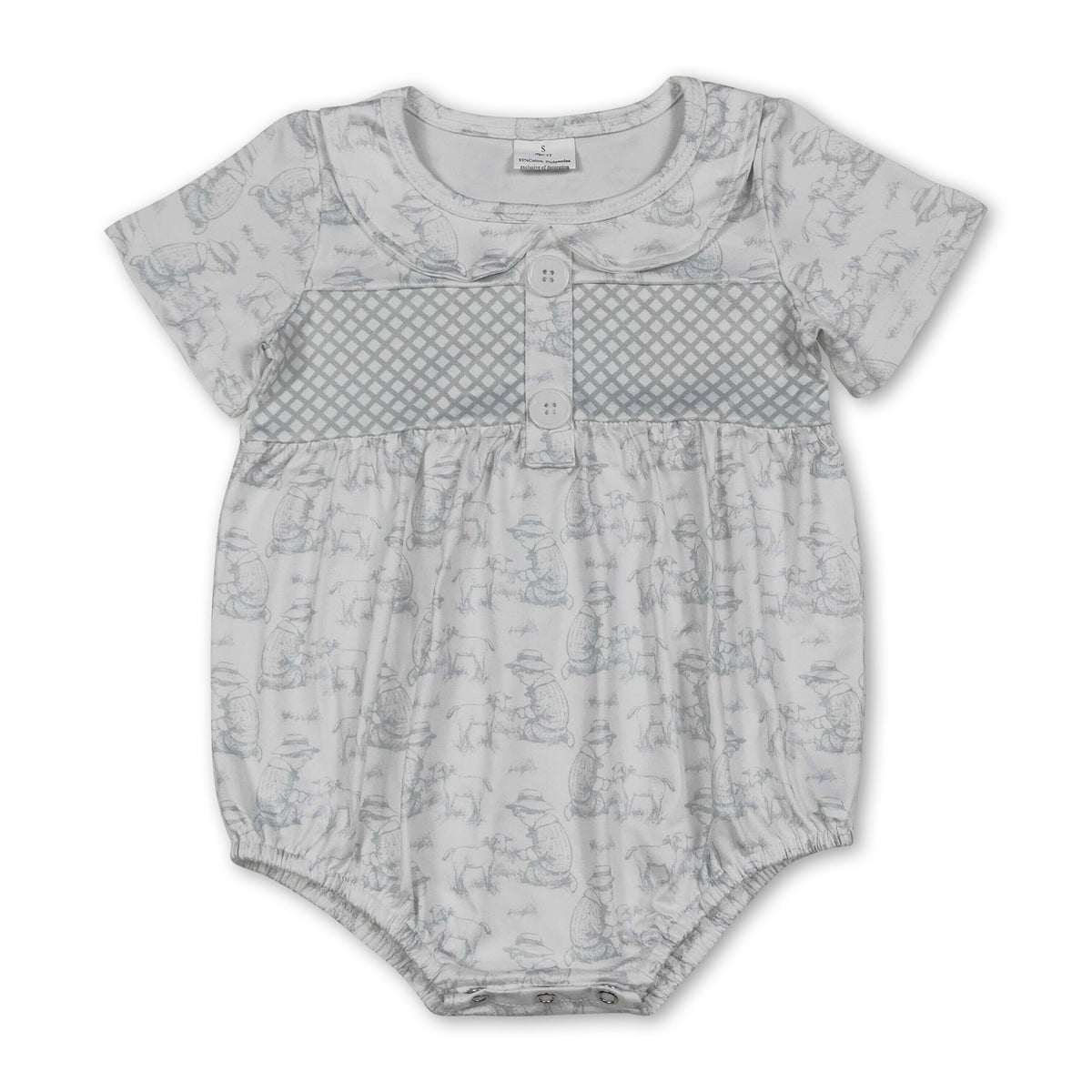 Short sleeves sheep baby boy summer romper