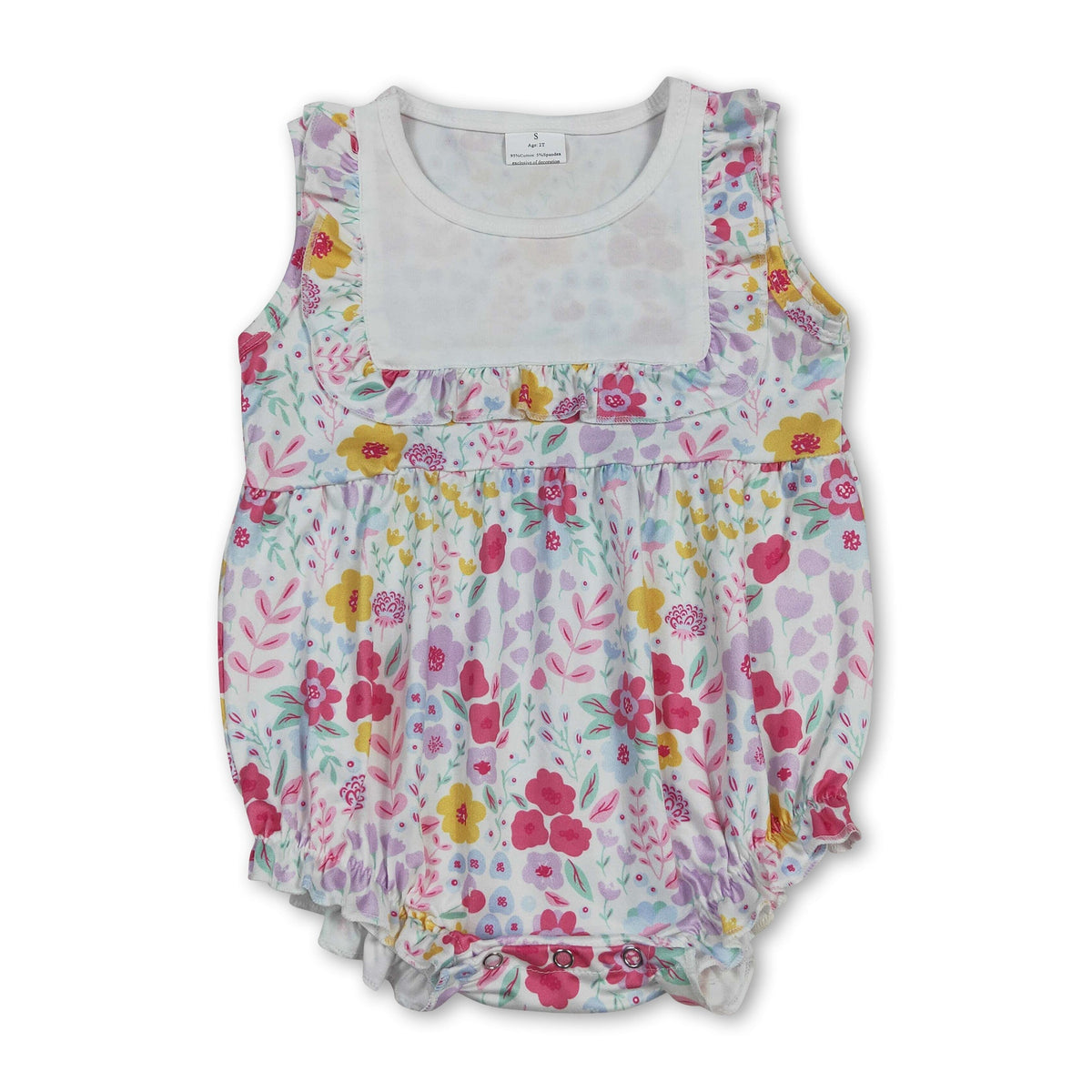 Ruffle floral baby girls spring summer romper