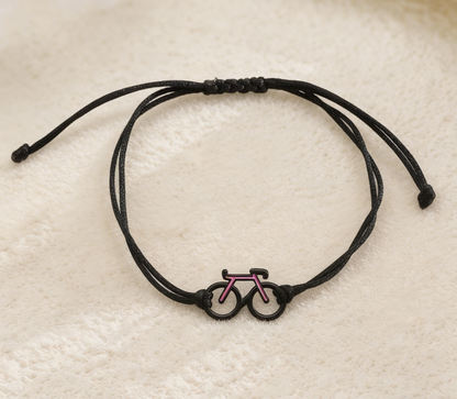 Handmade Braided Adjustable Bracelet with Bike Charm
