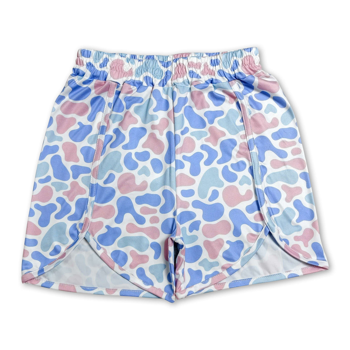 Pink blue camo adult women summer shorts