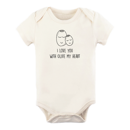 Olive My Heart Organic Cotton Baby Bodysuit