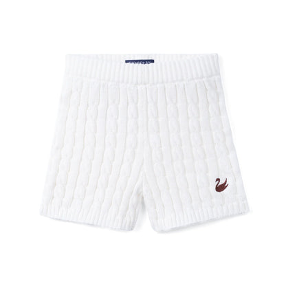 Cable Knit Short in White