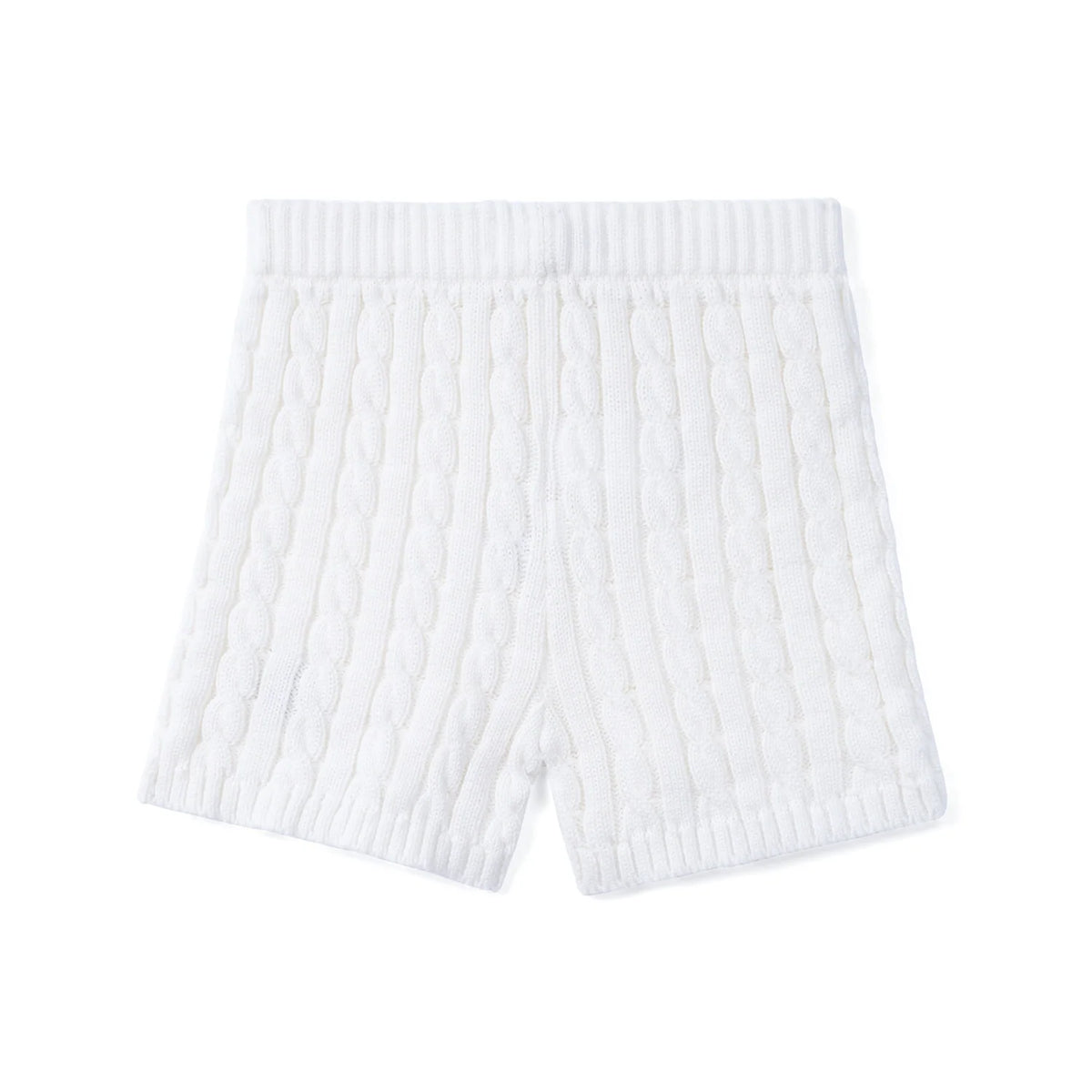 Cable Knit Short in White