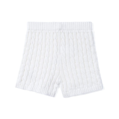 Cable Knit Short in White