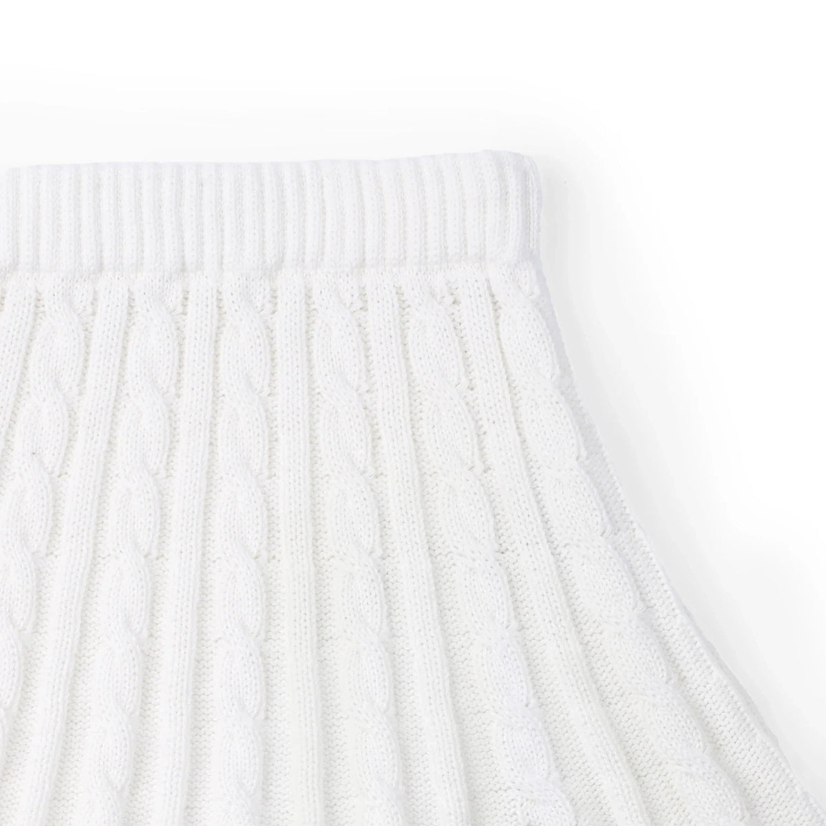 Cable Knit Skirts in White