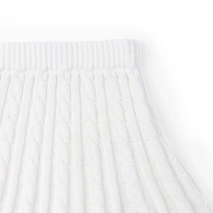Cable Knit Skirts in White