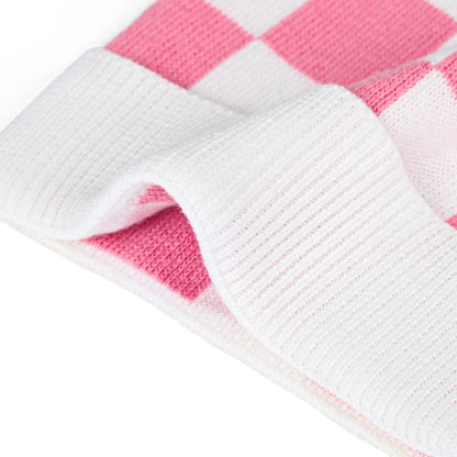 Pink Checker Baby Knit Beanie