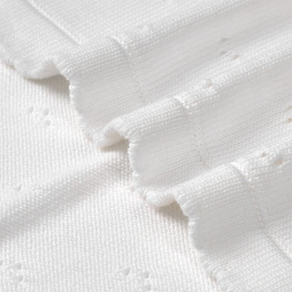 Pointelle Baby Knit Blanket in White