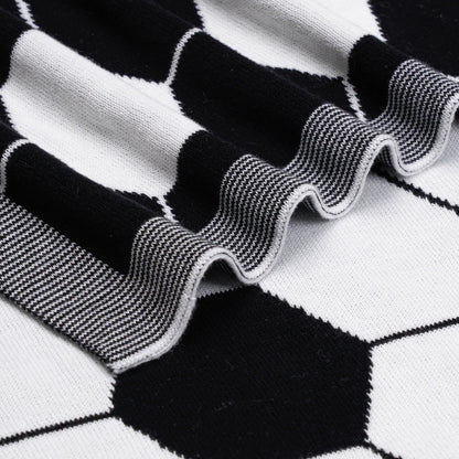 Soccer Jacquard Knit Baby Blanket