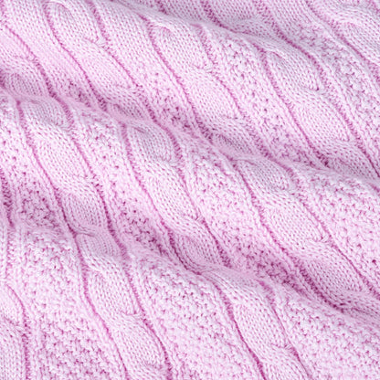 Cable Knit Polo Dress in Lilac