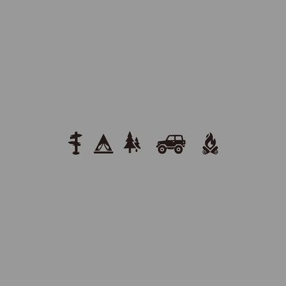 Camping Icons Outdoor Campfire Hiking Die Cut Vinyl Decal Sticker for