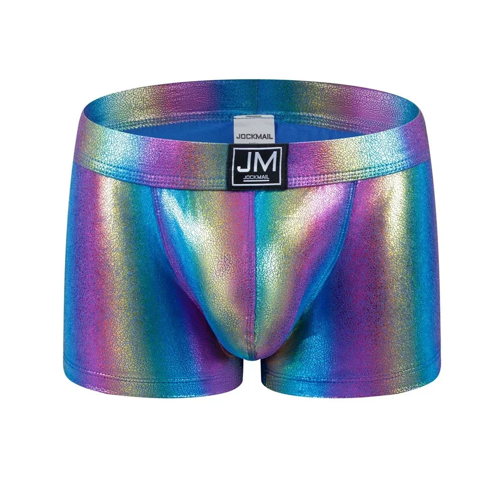Sexy Men's Faux Black Leather Panties Gay Underwear Man Boxer Briefs Trunks Boxer Shorts and Underpants Boxers