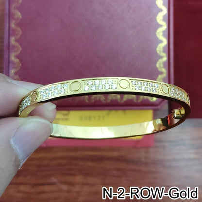 Rose Gold Silver Plated Diamond Studded Bangle Bracelet for Women 16 17 18 19 Size Fashion Jewelry Bracelets