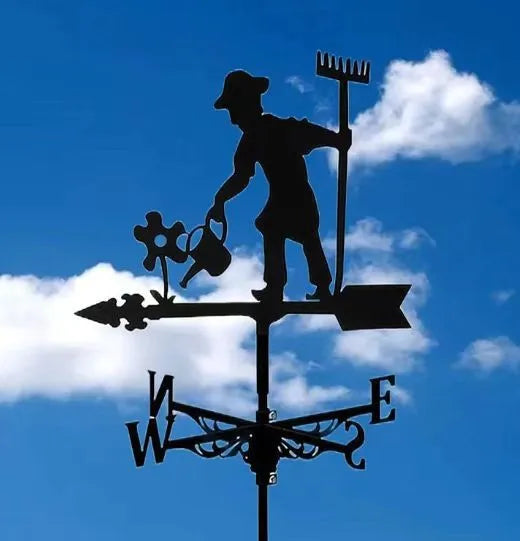 Metal Weathervane,Witch Iron Weather Vane,Sea Rover Wind Direction Indicator,Garden Decoration,Outdoor Roof Decoration,Gardening