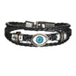 New Trendy Retro 4pcs/Set Bracelets & Bangles Men's Multilayer Black Leather Jewelry Charm Pulseiras Boyfriend Wristband