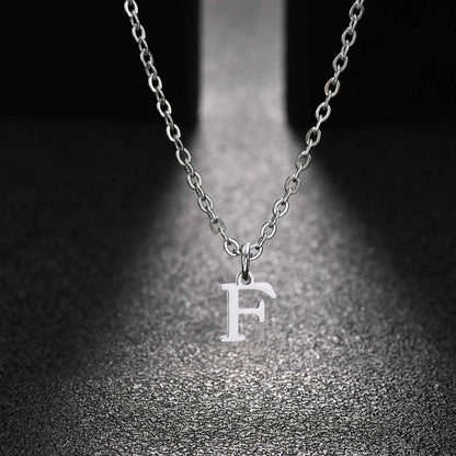 26 Letters A-Z Initial Pendant Necklaces for Women,Alphabet Pendant Rolo Chain Necklace,Simple Fashion Collar Jewelry Gift