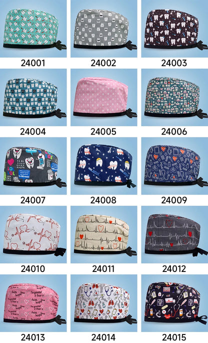 Cartoon Print Medical Scrub Cap