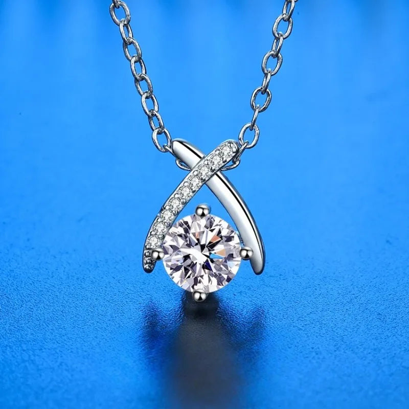 New 925 Silver Necklace Pendant Shining Zircon For Women Sterling-Silver Classics Fashion Wedding Engagement Jewelry Party Gift
