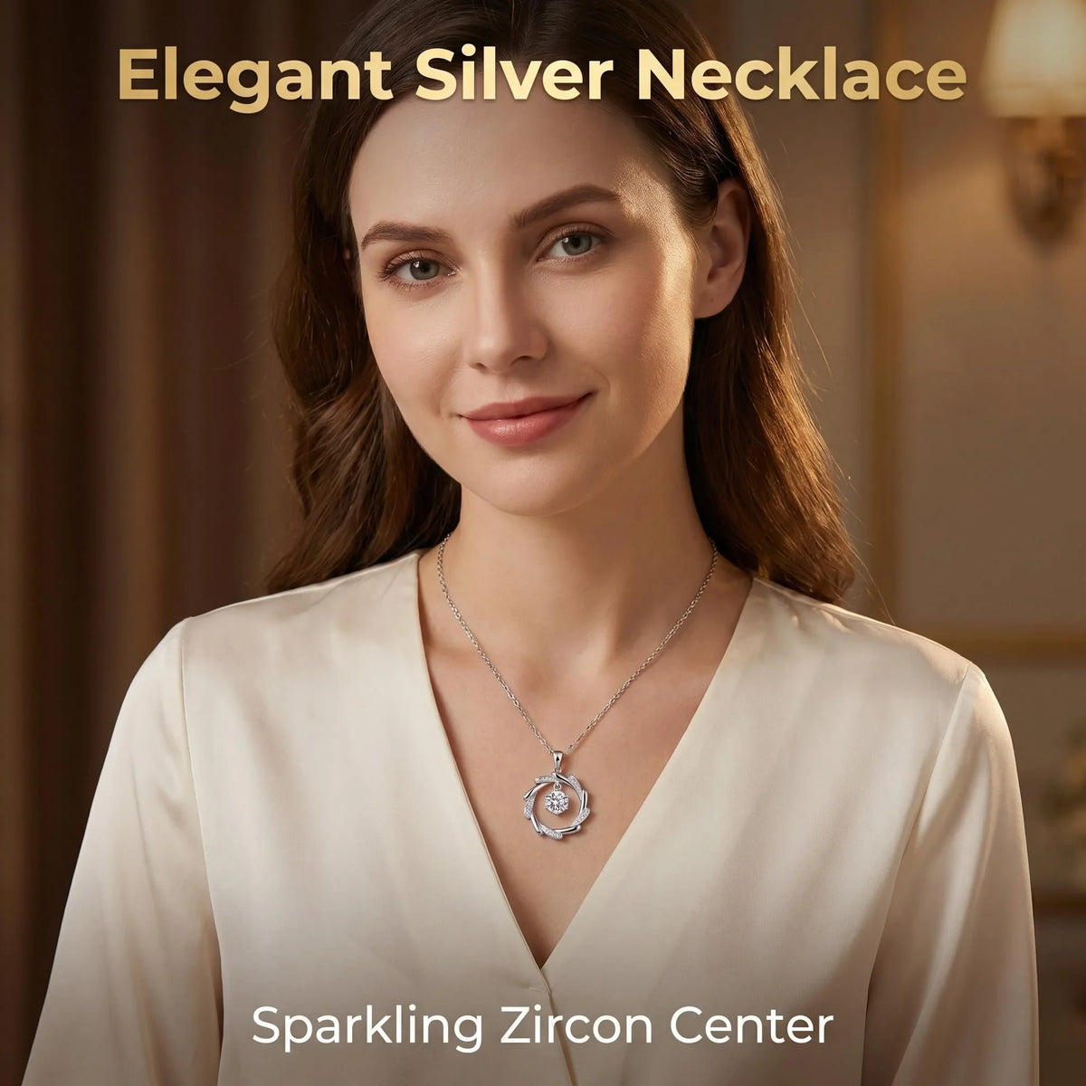 925 Silver Necklace Pendant Shining Zircon for Women Wedding Sterling Silver Jewelry Engagement Charm Party Gift royal