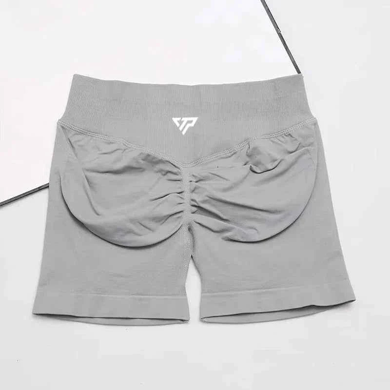 Seamless Silicone Printed Yoga Shorts