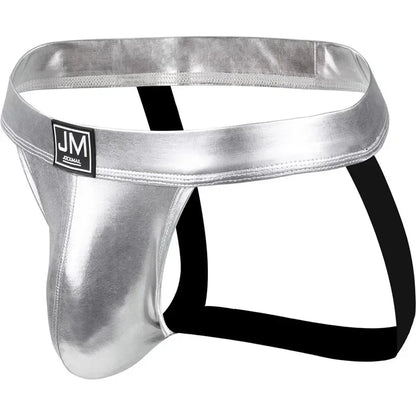 PU Leather Jockstrap Men Sexy Gay Underwear Sissy Men's Thong Lingerie Bikini Panochas U Convex Mens Strings Cueca Tangas Slip