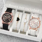 Ladies' Fashion Quartz Watch Set with Roman numerals and heart-shaped pendant bracelet,12pcs - Alloy case,