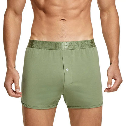 SEOBEAN Cotton Men's Boxer Shorts Loungewear Underwear Loose Fit Underpants Sleepwear Shorts Boxers for Men