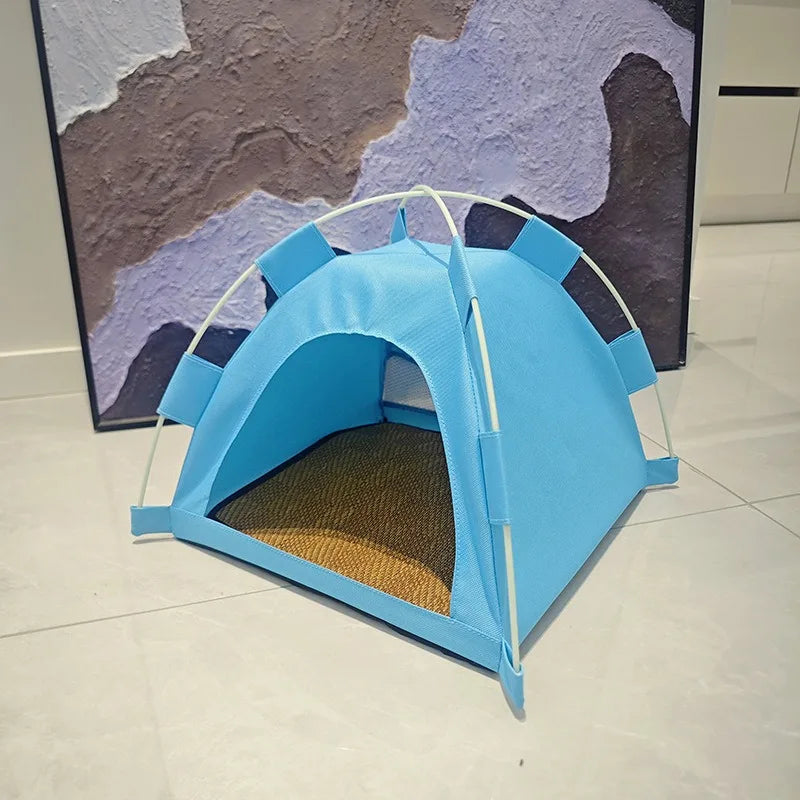 Pet Teepee Durable Floor Mat Dog & Cat House for Indoor/Outdoor Camping  Comfortable for Pets Foldable Cat Bed and Dog Bed cage
