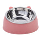 Stainless Steel Cat Bowl with Non Slip Base Cute Cat Ear Design Elevated Pet Food Water Bowl for Dog Kitten Puppy Safe Durable