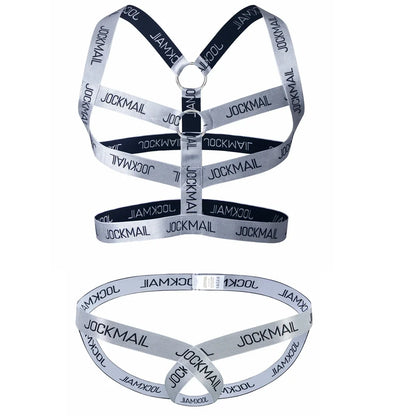 Sexy Gay Men Underwear Bondage Mens Harness Thongs Set Body Chest Costume G-string Jockstrap Lingerie Man Halter Neck Hollow Out