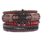 Modyle Multi-layer Gothic Leather Bracelet Set Punk Viantage Wings Charms Handwoven Bracelets for Men Jewelry Gifts